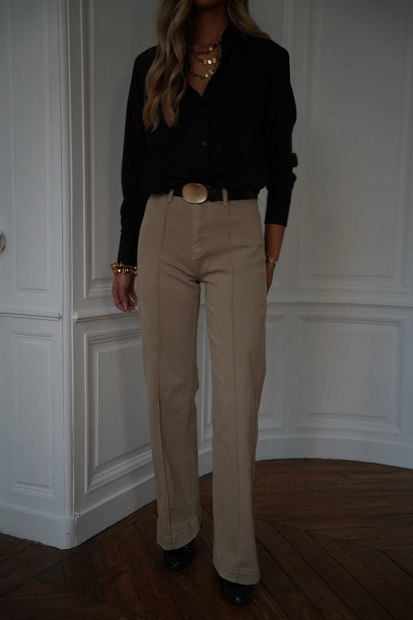 Vaqueros rectos Mocha - Beige