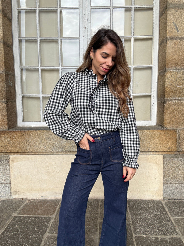 Léonor Black Vichy Blouse