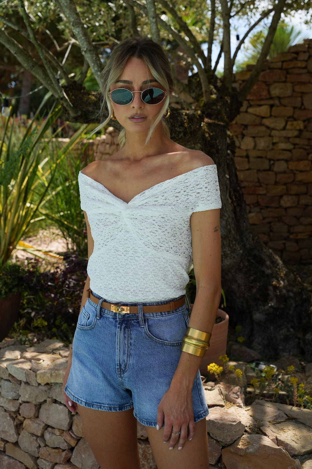 Catia Lace Top - White