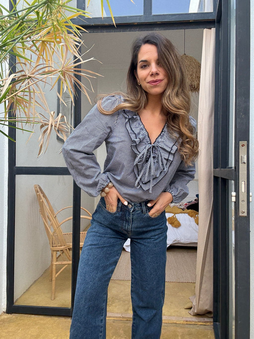 Blusa Stella Vichy Azul Marino