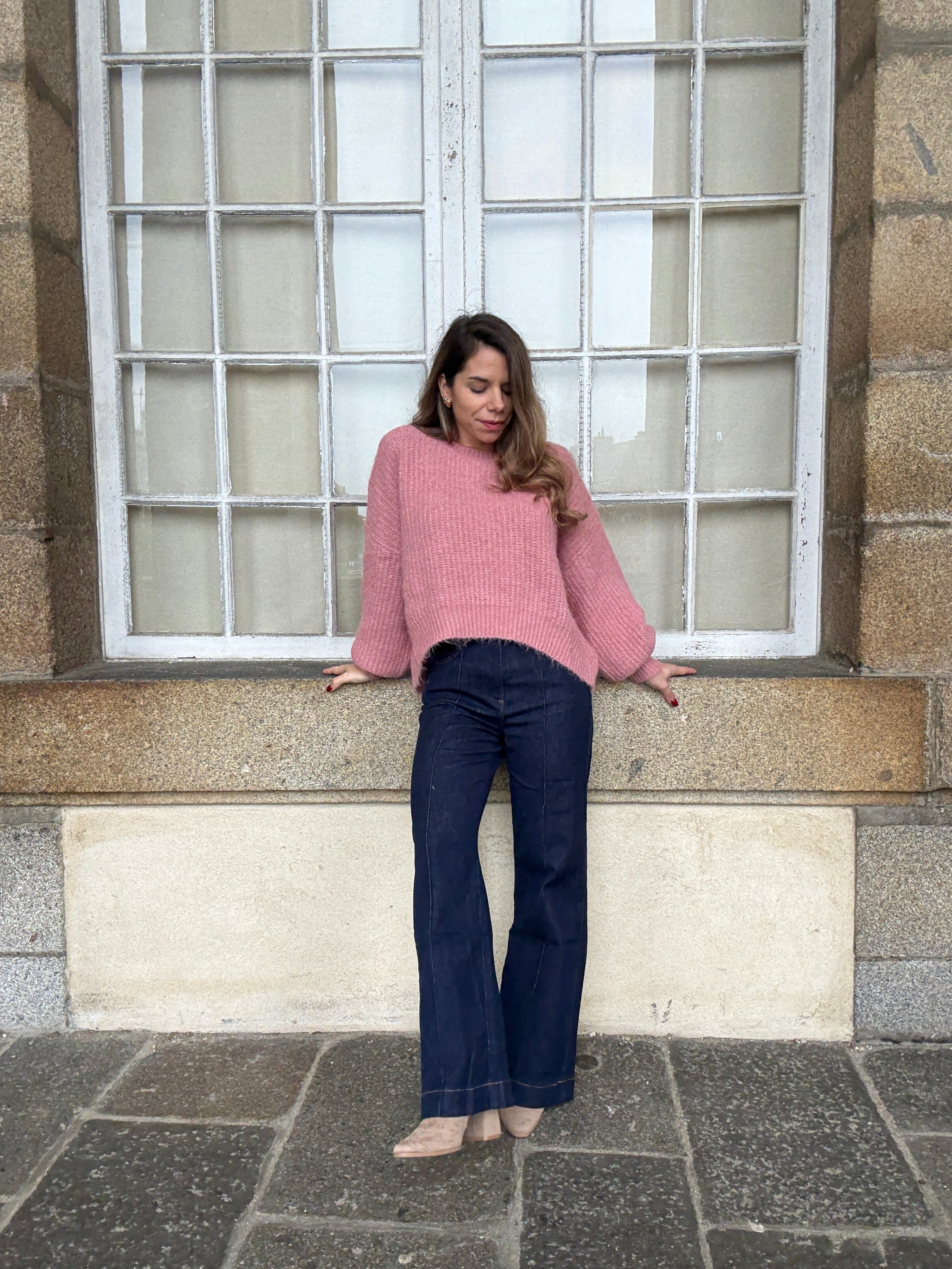 Jersey de punto Jade Rosa Viejo