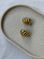 Vintage Earrings - Padded Twisted Gold
