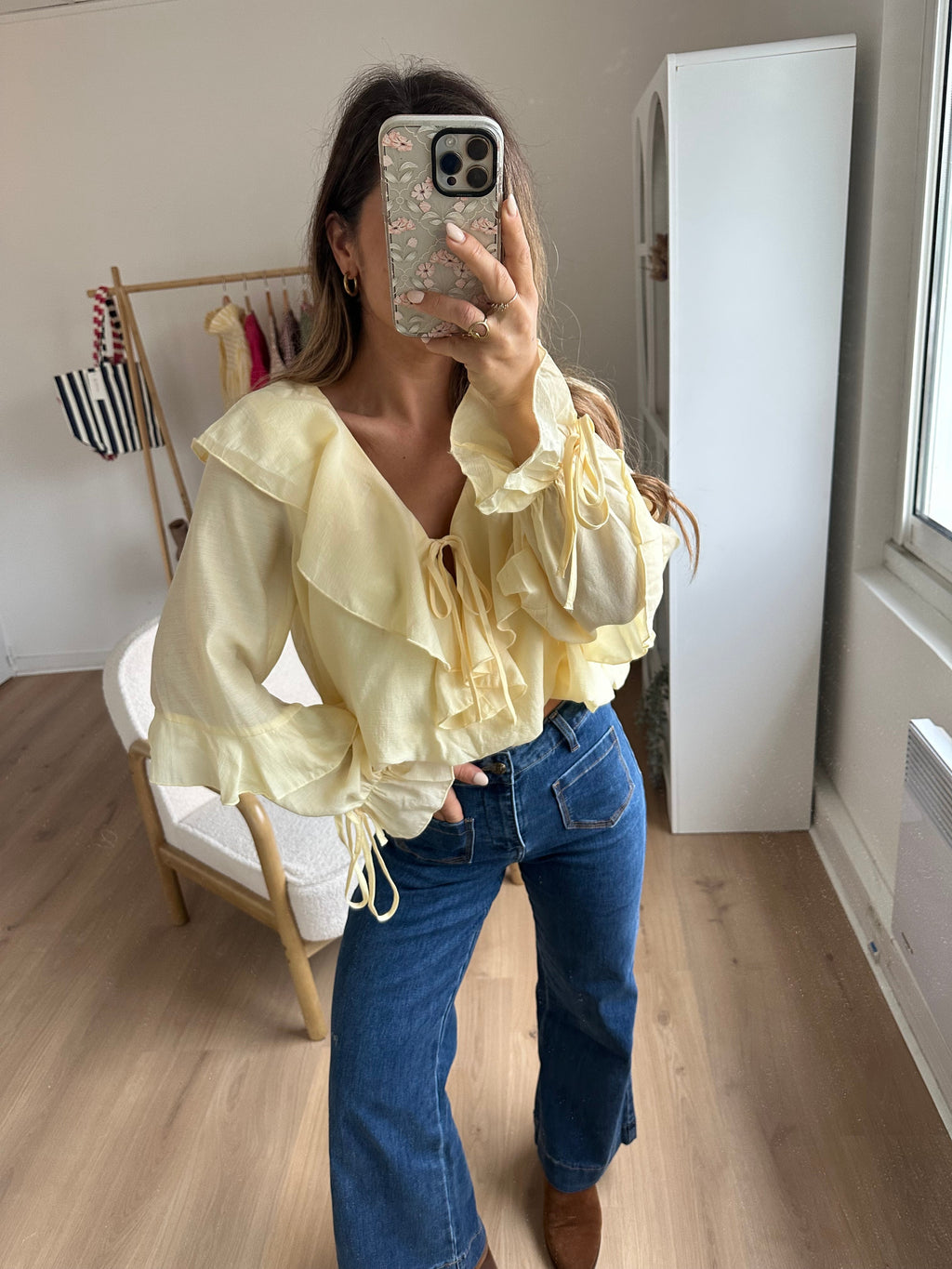 Pale Yellow Iris Blouse