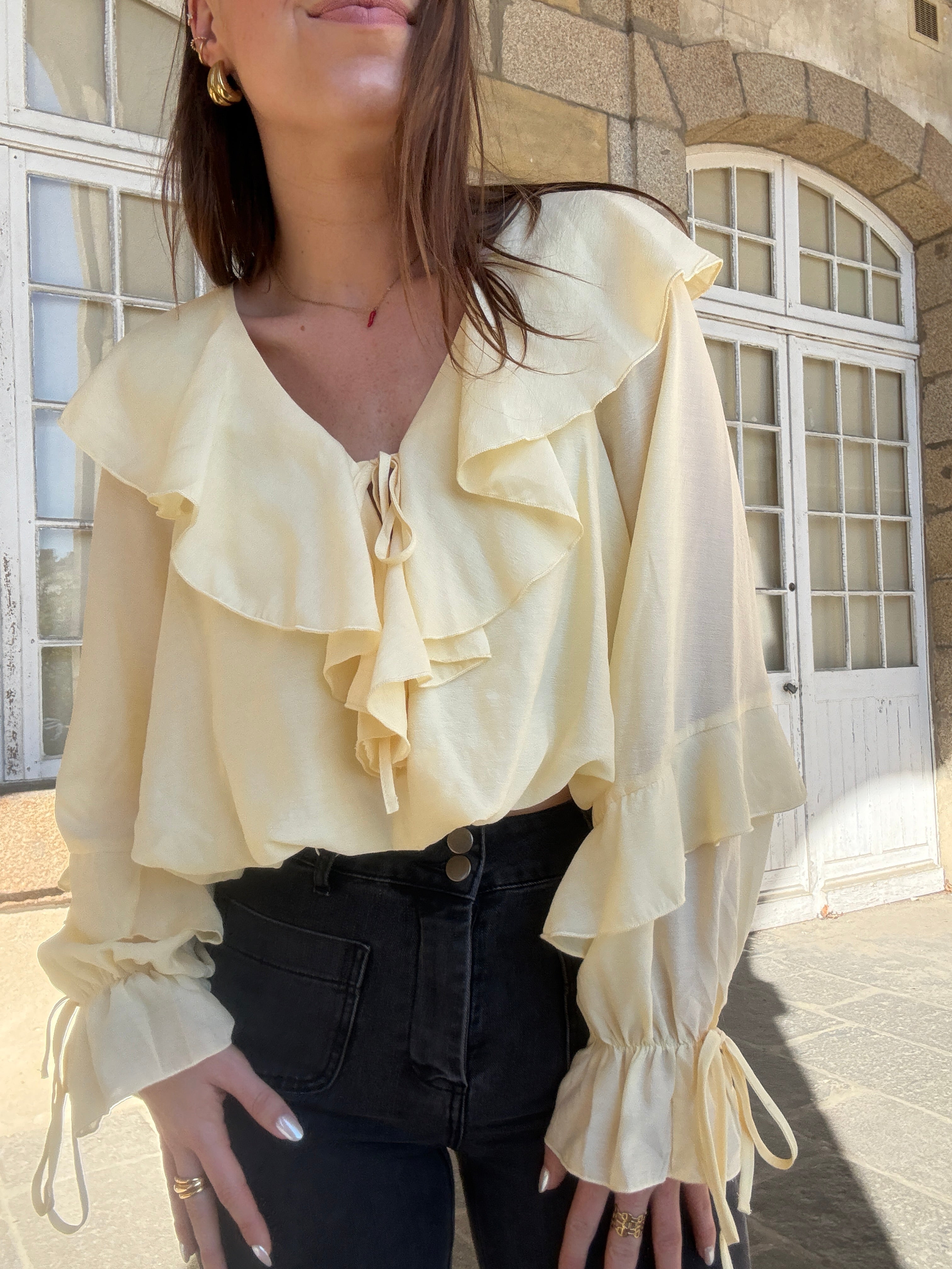 Pale Yellow Iris Blouse