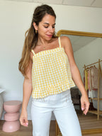 Top Callie Vichy Jaune