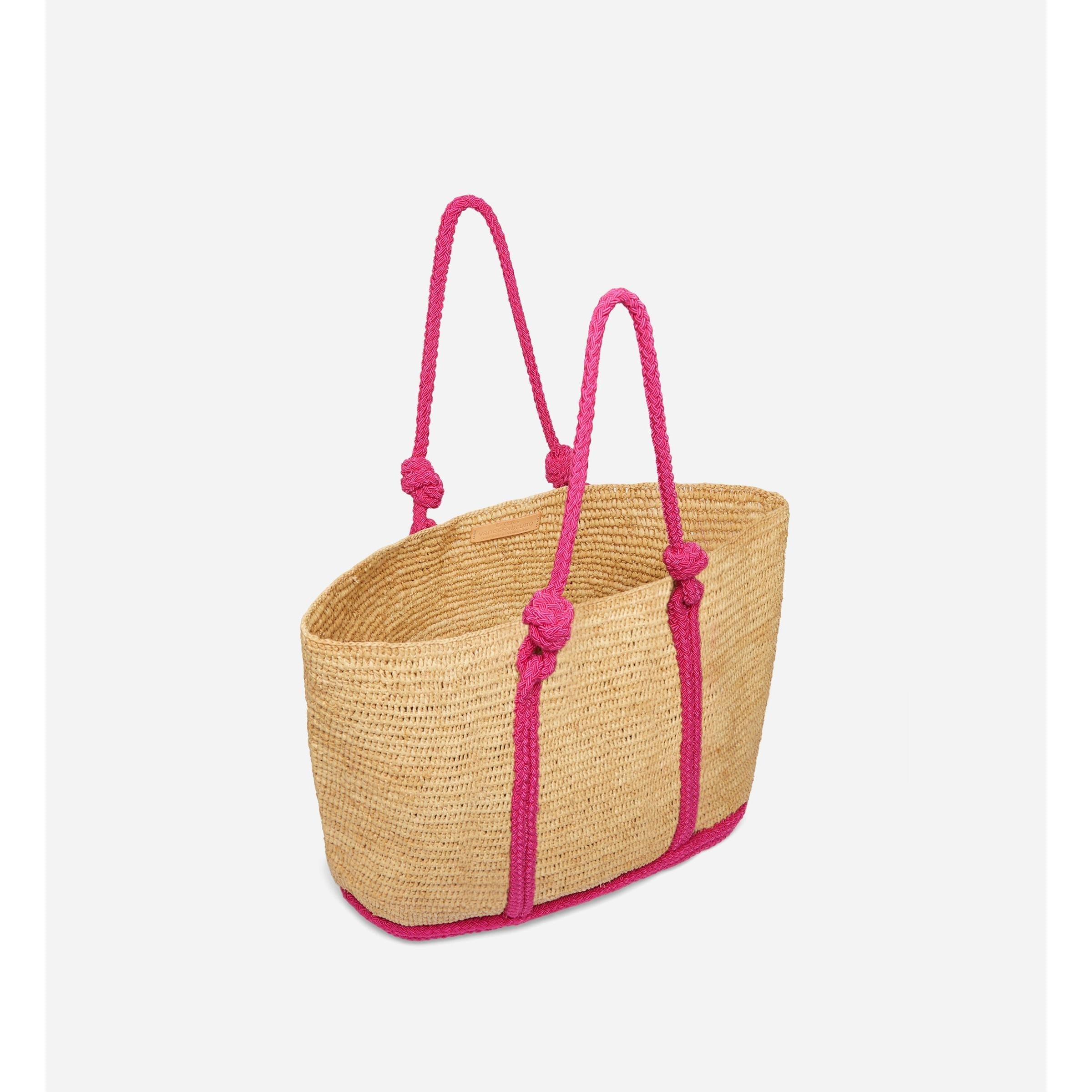 Vanessa Bruno - Bolso Capazo Grande de Rafia - Rosa