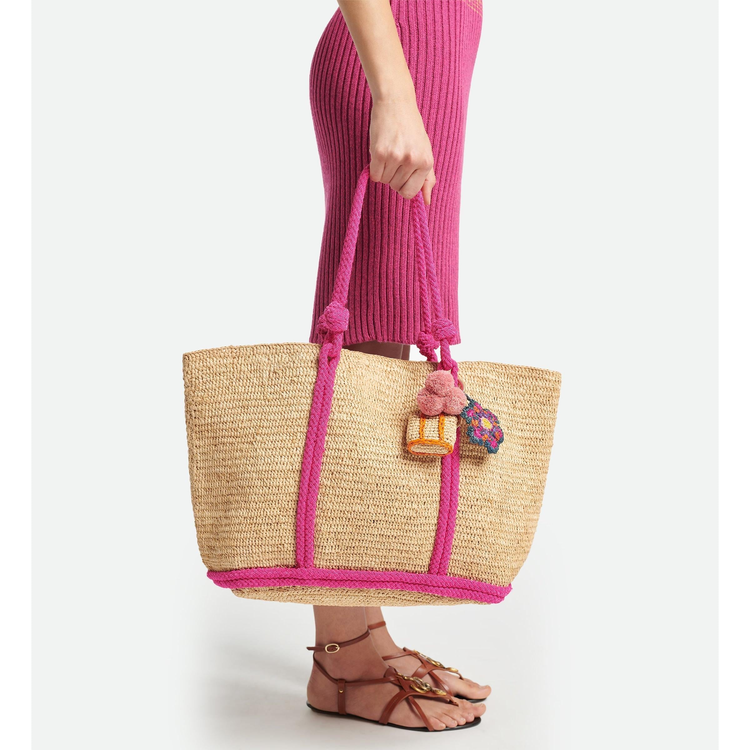 Vanessa Bruno - Bolso Capazo Grande de Rafia - Rosa