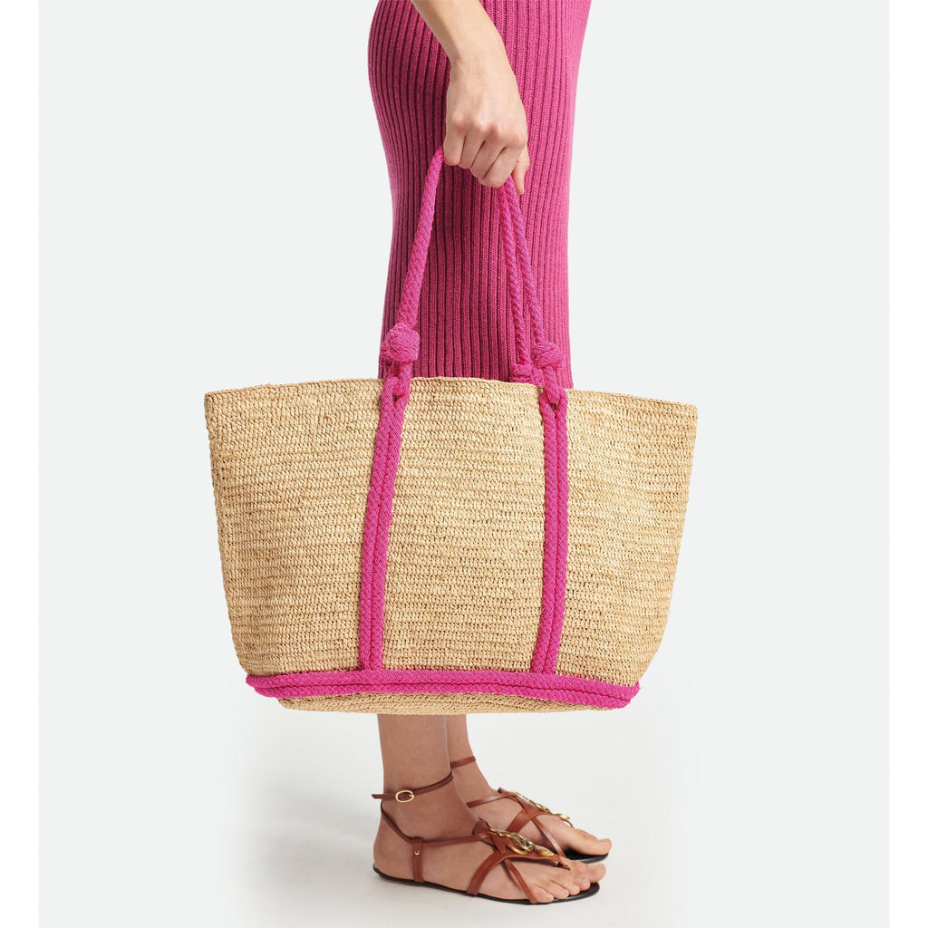 Vanessa Bruno - Bolso Capazo Grande de Rafia - Rosa