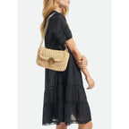 Vanessa Bruno - Bolso con Solapa Moon Raphia GM - Natural