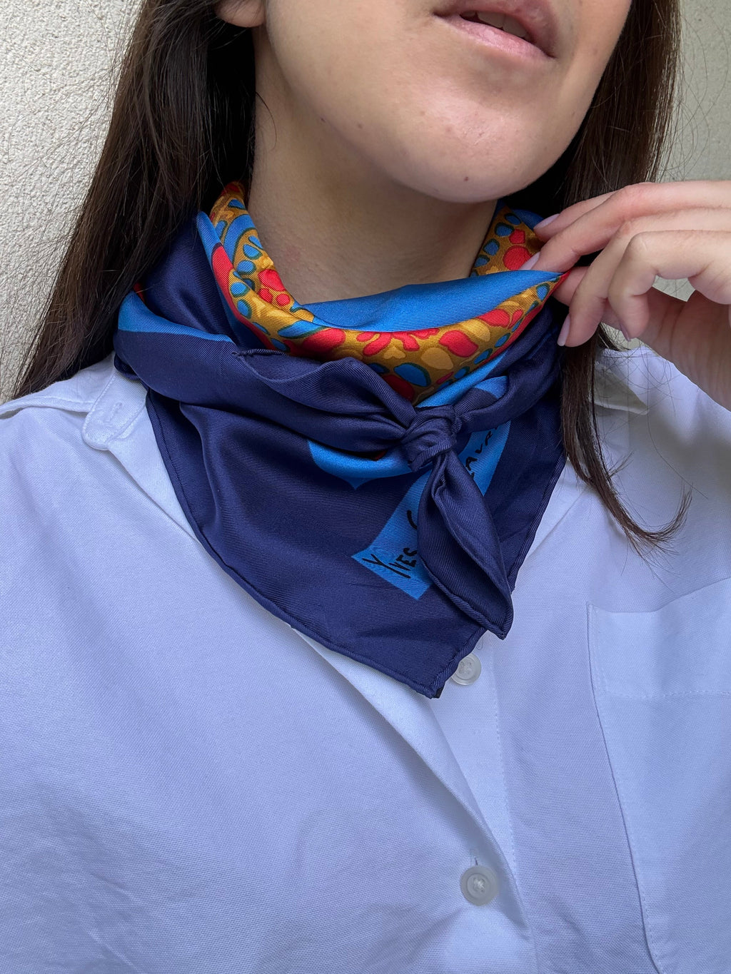 Yves Saint Laurent Scarf – Colorful Graphic Patterns