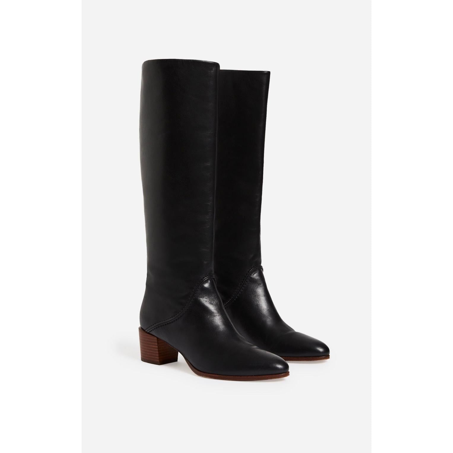 Vanessa Bruno - Bottes Hautes Cuir Lisse - Noir