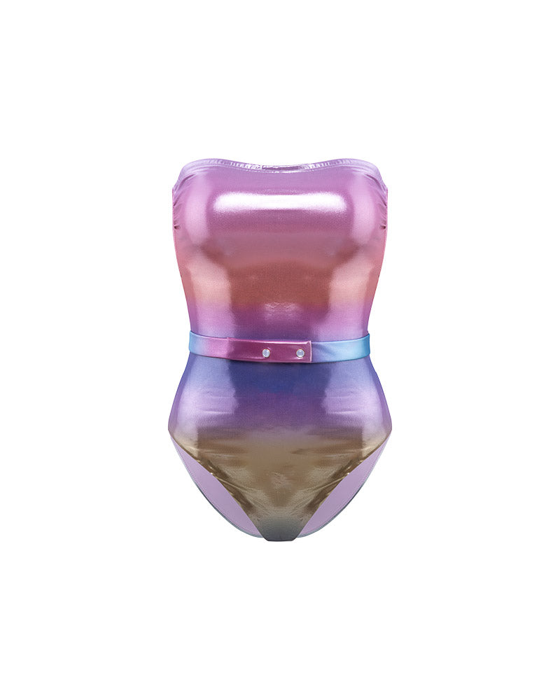 Maillot De Bain Une Pièce L'Estival Sunset Kaki / Rose