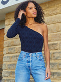 Top One Shoulder Blue Sun