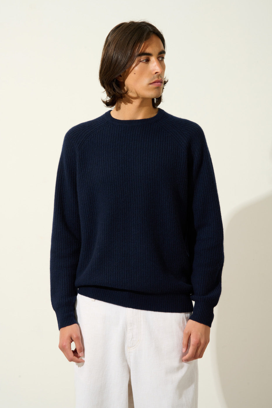 Jersey Cuello Redondo - 100% Cachemira 4 Hilos - Navy - Hombre
