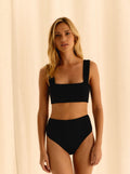 Bandeau Swim Black Grooves