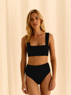 Bandeau Swim Black Grooves