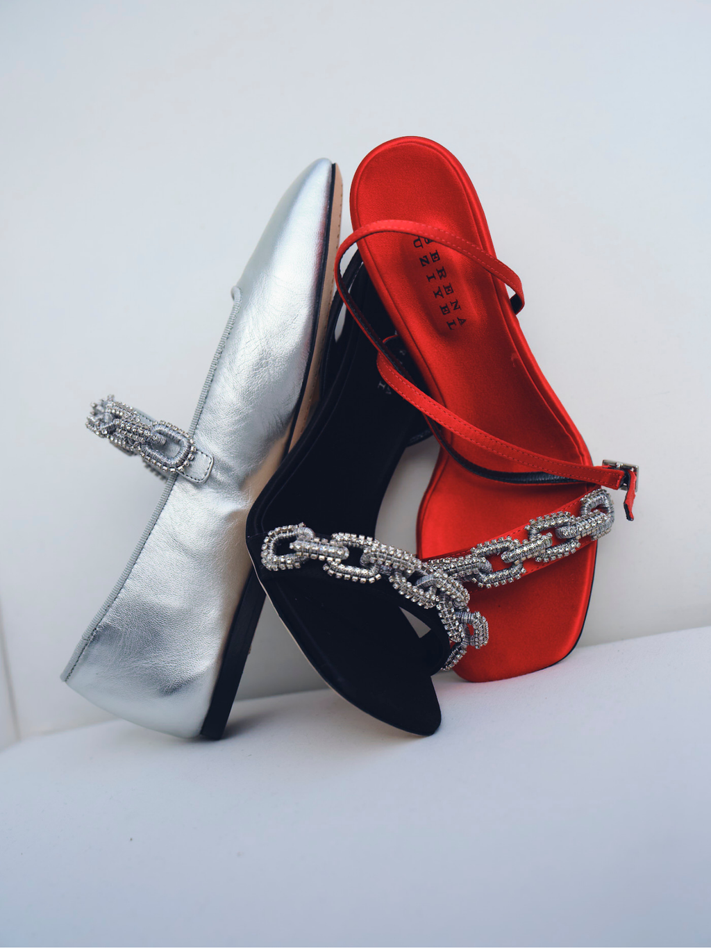 Catena Notte Black & Glam High-Heel Slingback Sandal