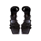 Ophilia Black Flat Lace-Up Sandal