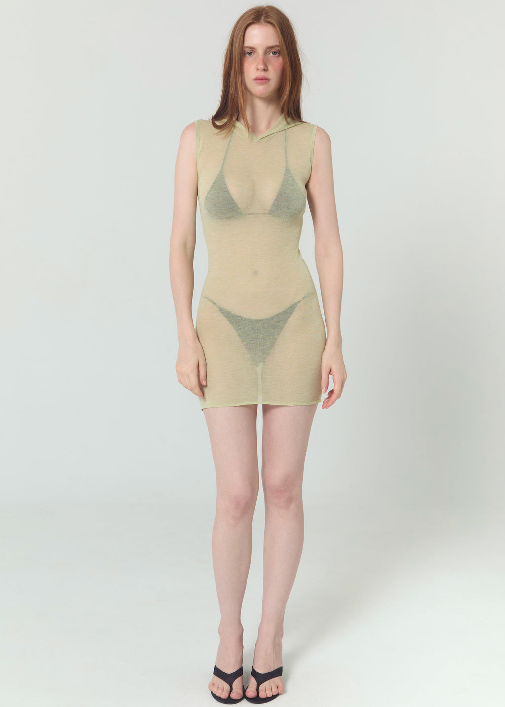 Robe Tricot à Capuche - Citron Vert