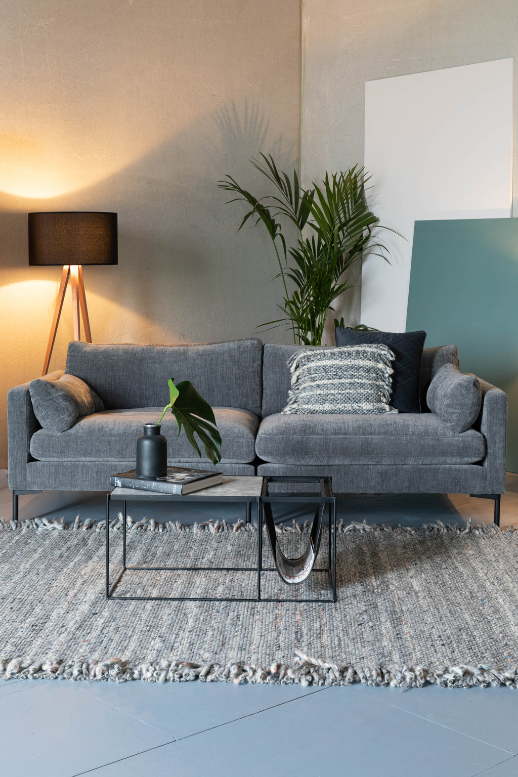 Frills - Rectangular Rug - Wool - Grey/Blue