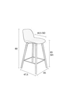 Albert Kuip 65 Cm - Set of 2 Bar & Counter Stools - Polypropylene Plastic - Dark Gray