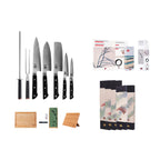 Colección Hashi Tsuchime - Set completo Deluxe de 10 piezas: 5 cuchillos + 5 accesorios