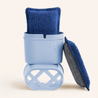 Esponja lavable azul con soporte