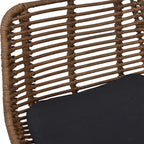 Capurgana - Set of 2 Designer Bar Stools - Rattan - Dark Wood