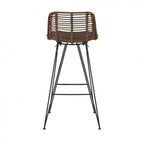 Capurgana - Set of 2 Designer Bar Stools - Rattan - Dark Wood