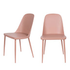 Pip - Set of 2 Chairs - Resin & Metal - Pink