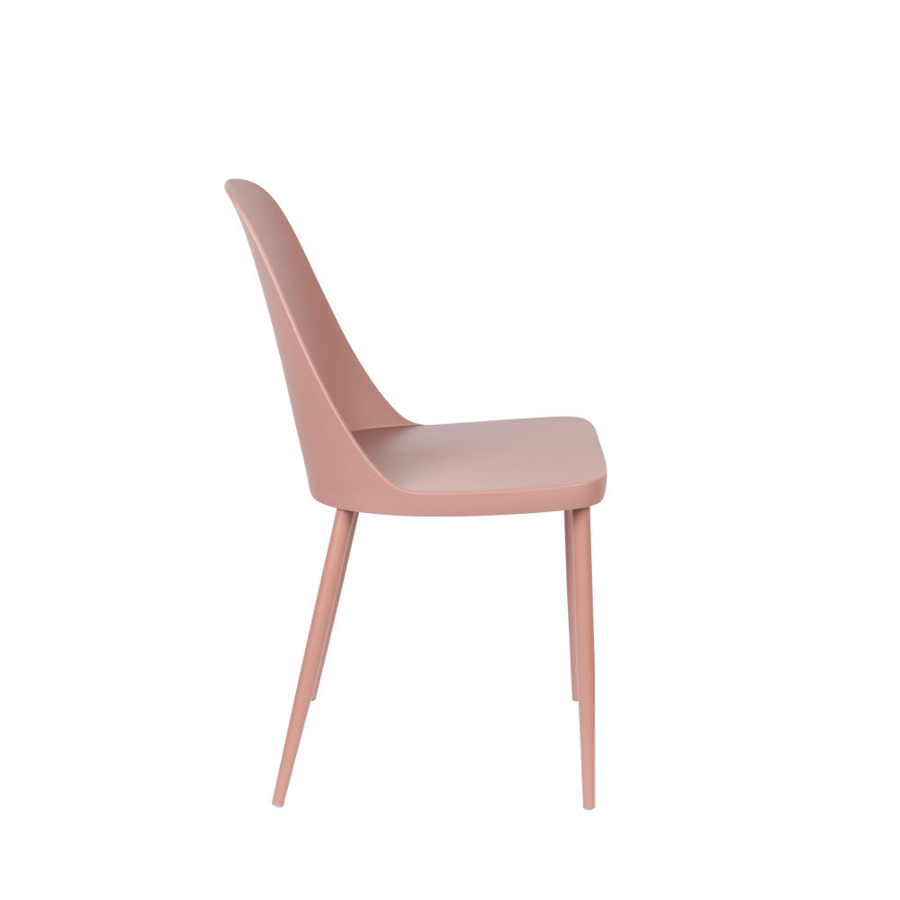 Pip - Set of 2 Chairs - Resin & Metal - Pink