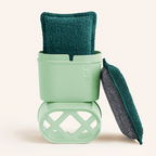 Esponja lavable verde con soporte