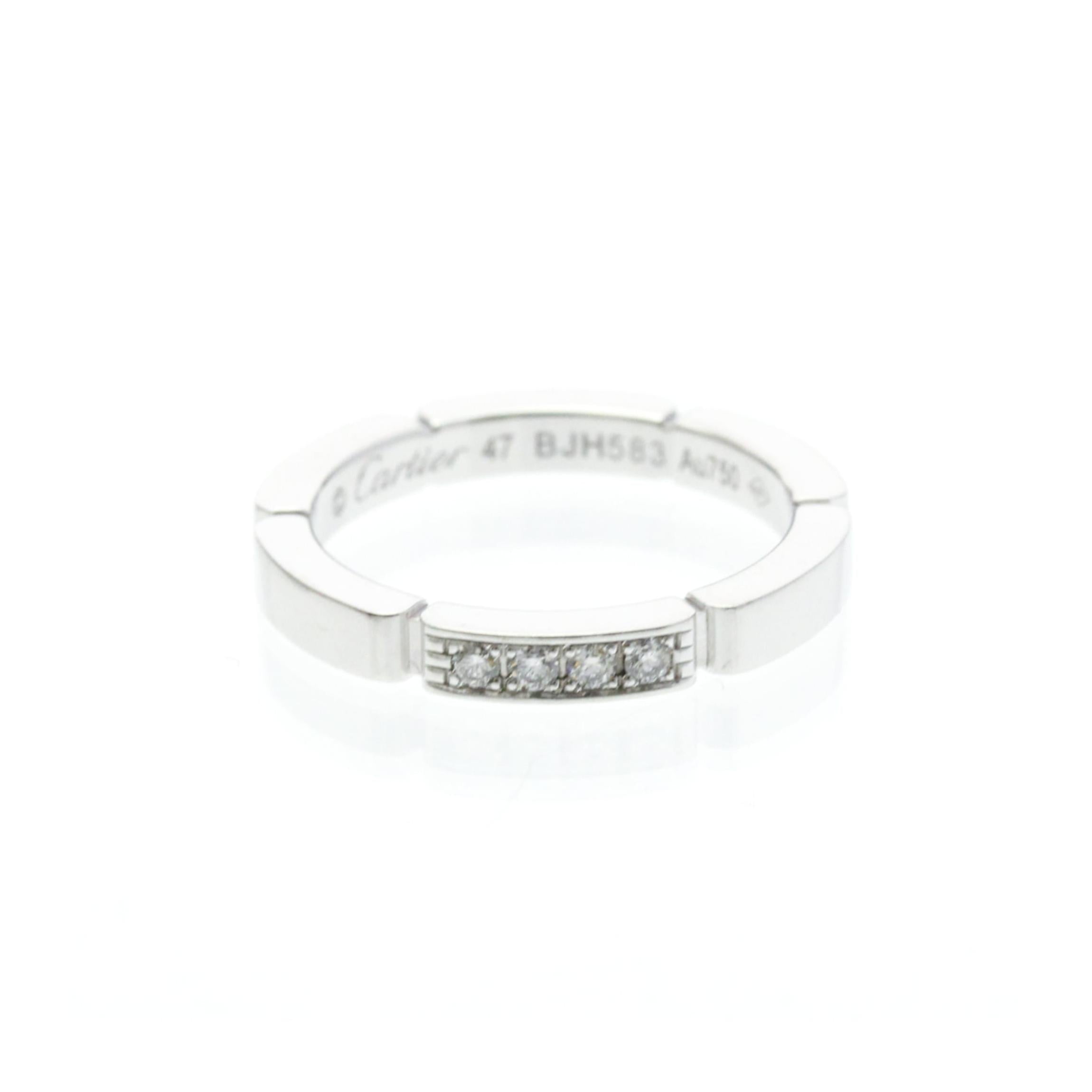 Cartier Maillon Panthere Band Ring 18K White Gold with 4 Diamonds Product Image