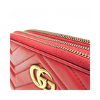 Gucci - Sac Porté Épaule Gg Marmont Medium Cuir - Rouge