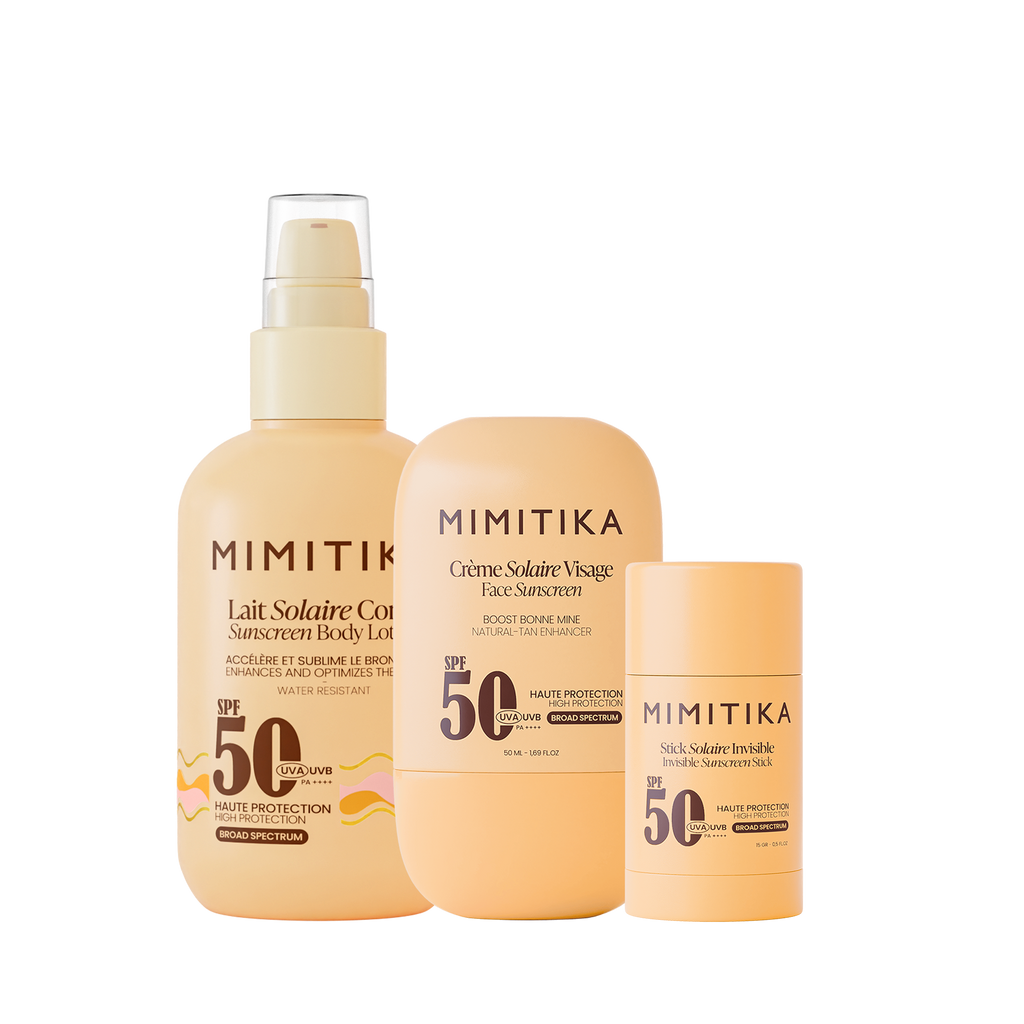 Trio Crème Visage SPF50 + Lait Solaire SPF50 + Stick Solaire SPF50