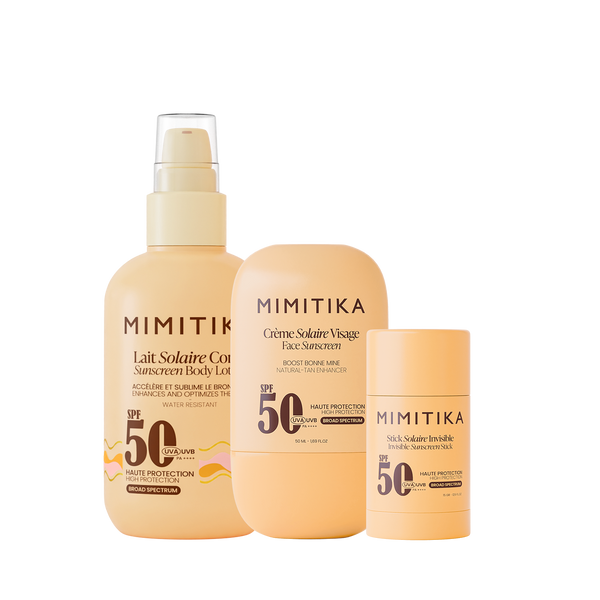 Trio Crème Visage SPF50 + Lait Solaire SPF50 + Stick Solaire SPF50