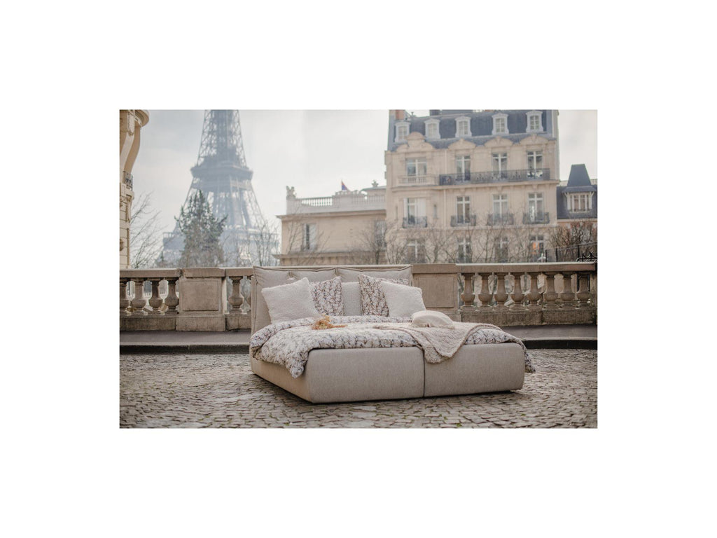 Garance - Lit Coffre Avec Tête De Lit Effet Oreiller