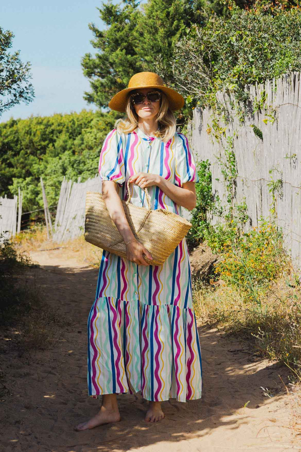 Clemence Rainbow Lines Dress