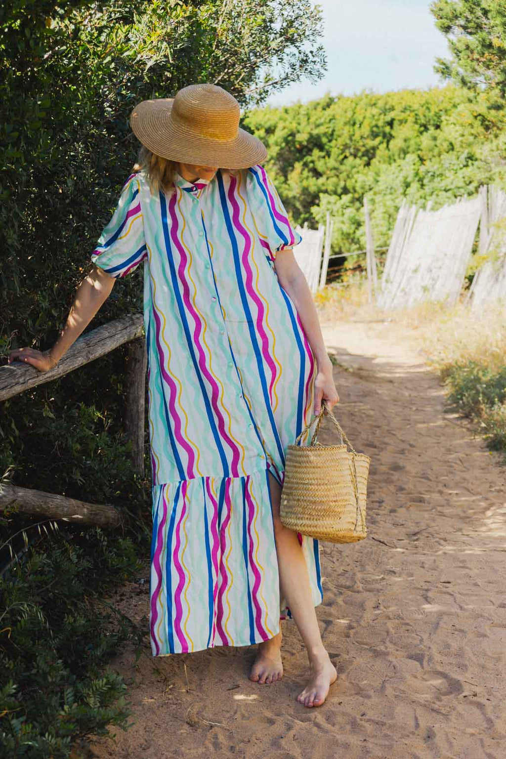 Clemence Rainbow Lines Dress