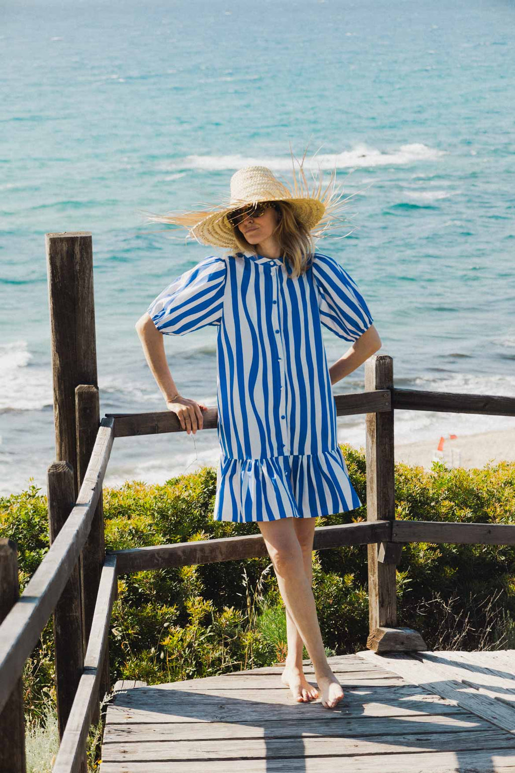 Vestido Líneas Azul Clementina