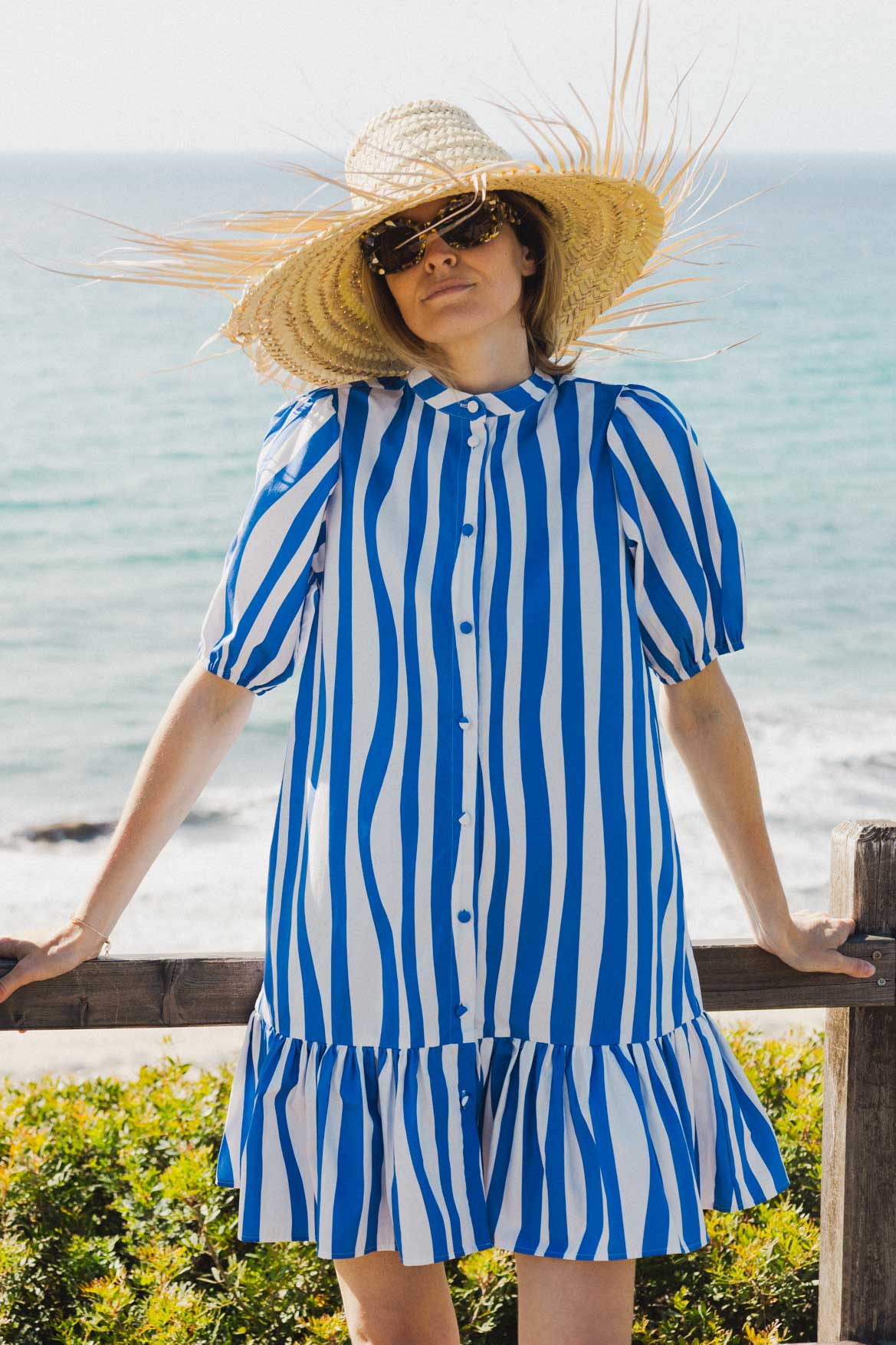 Vestido Líneas Azul Clementina