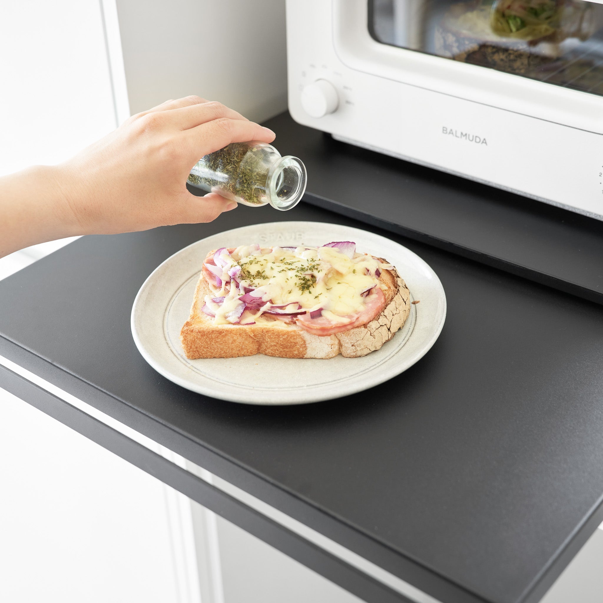 Tower Sliding Counter Tray With Drawer - Black