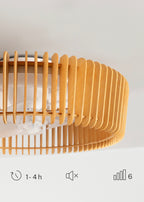 Wind Craft - Ventilateur De Plafond 20W Silencieux Pales Orientables Avec Lumière Led - Blanc/Bois Clair