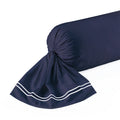 Annecy - Taie De Traversin - Satin De Coton - Blanc / Bleu Foncé