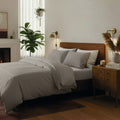 Annecy - Housse De Couette + Taie D'Oreiller - Satin De Coton - Taupe / Taupe