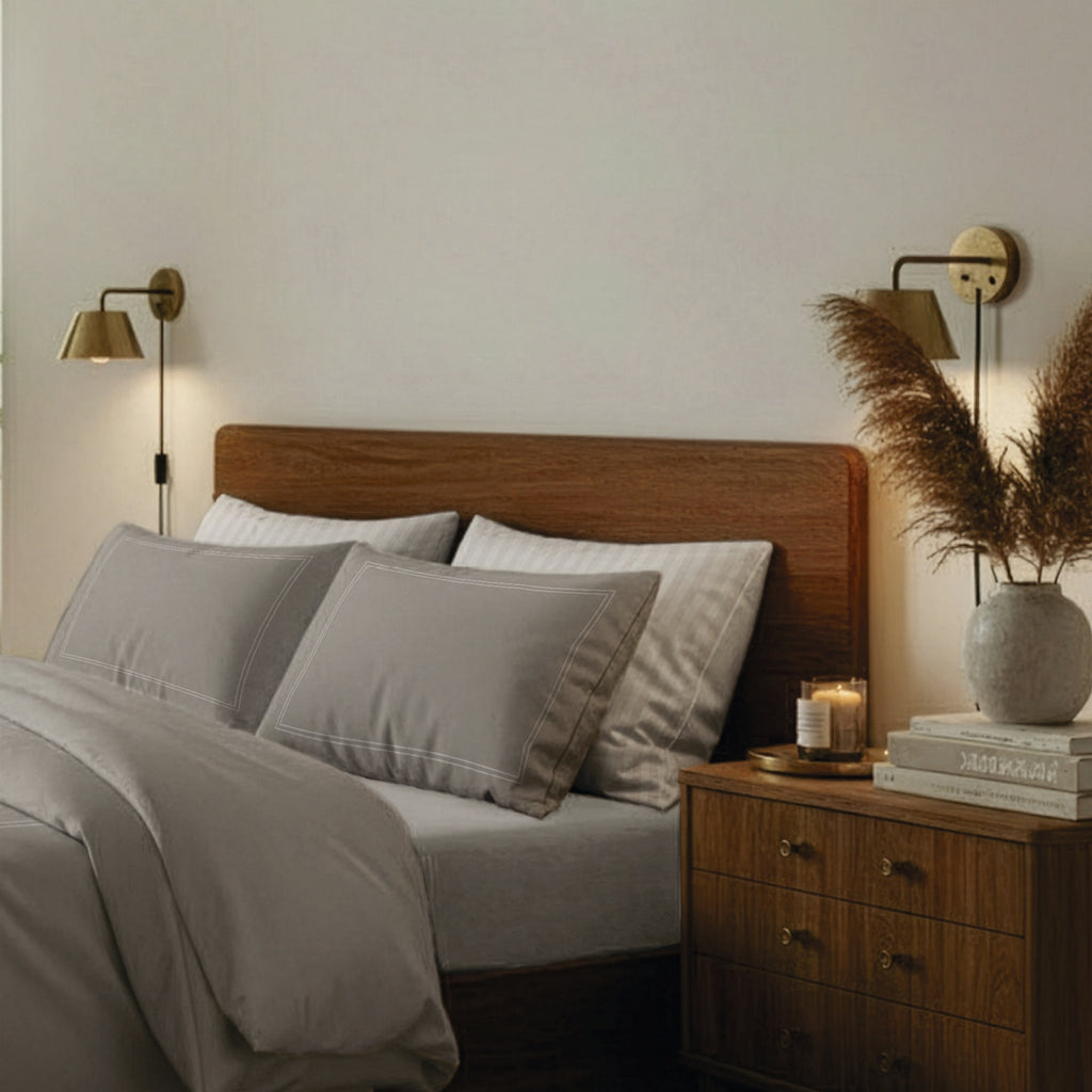 Annecy - Taie D'Oreiller - Satin De Coton - Taupe / Taupe