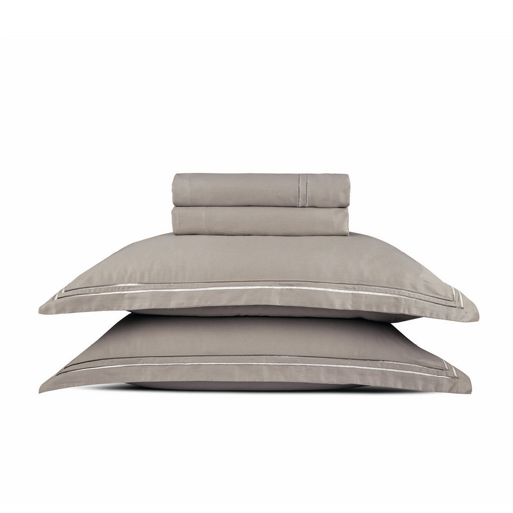 Annecy - Ensemble De Draps - Satin De Coton - Taupe / Taupe