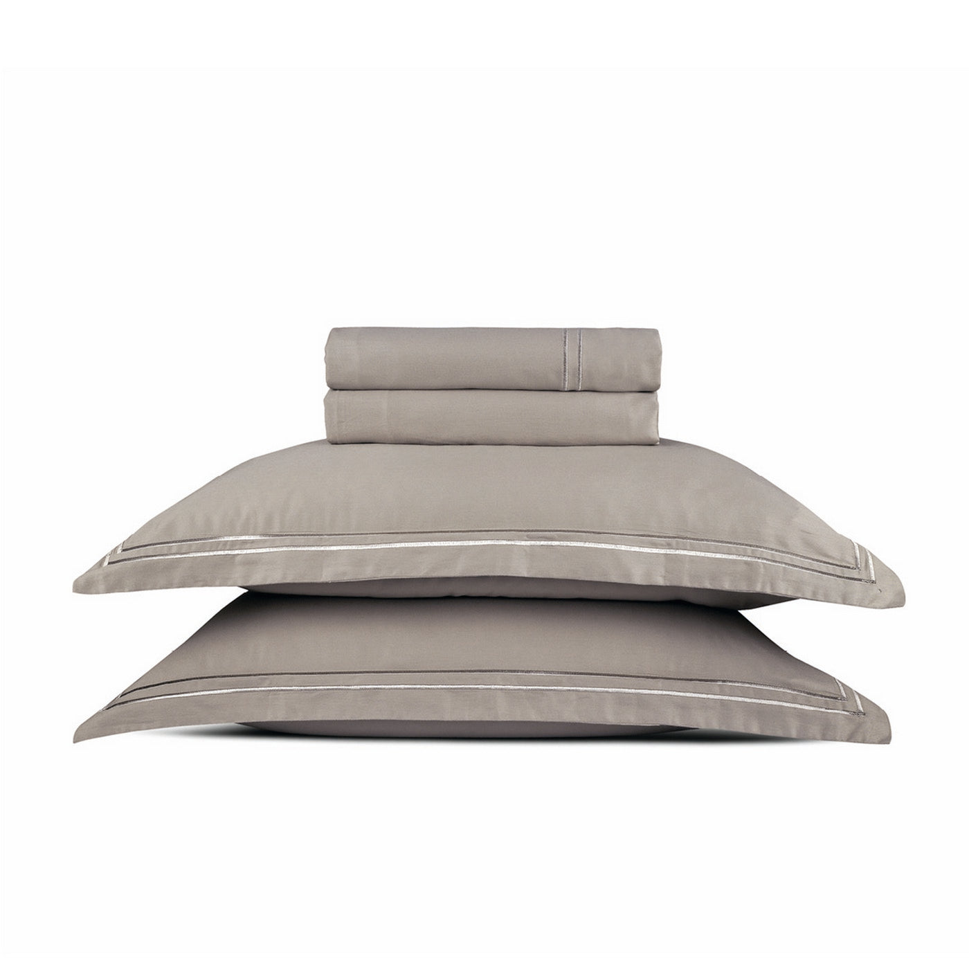 Annecy - Ensemble De Draps - Satin De Coton - Taupe / Taupe