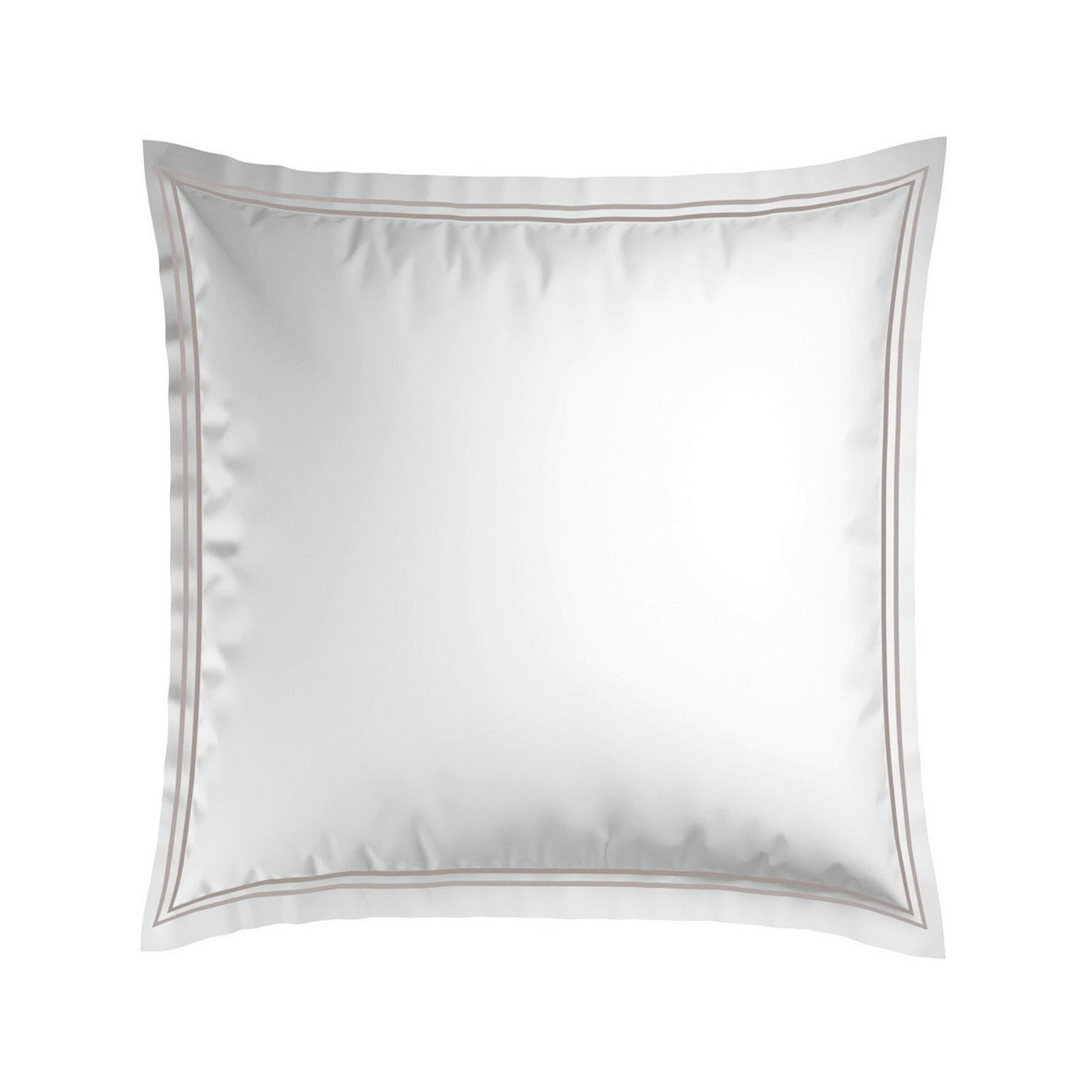 Annecy - Taie D'Oreiller - Satin De Coton - Taupe / Blanc