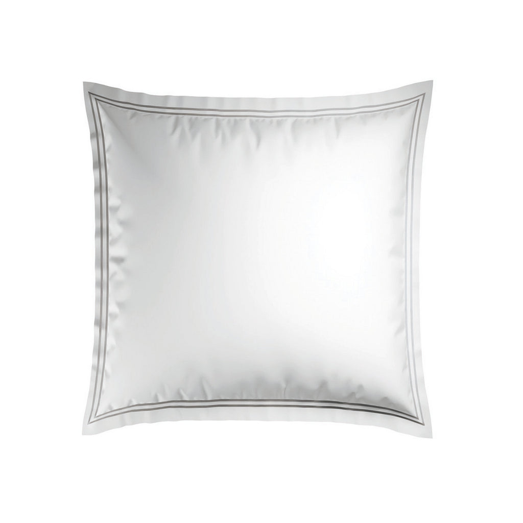 Annecy - Taie D'Oreiller - Satin De Coton - Gris / Blanc